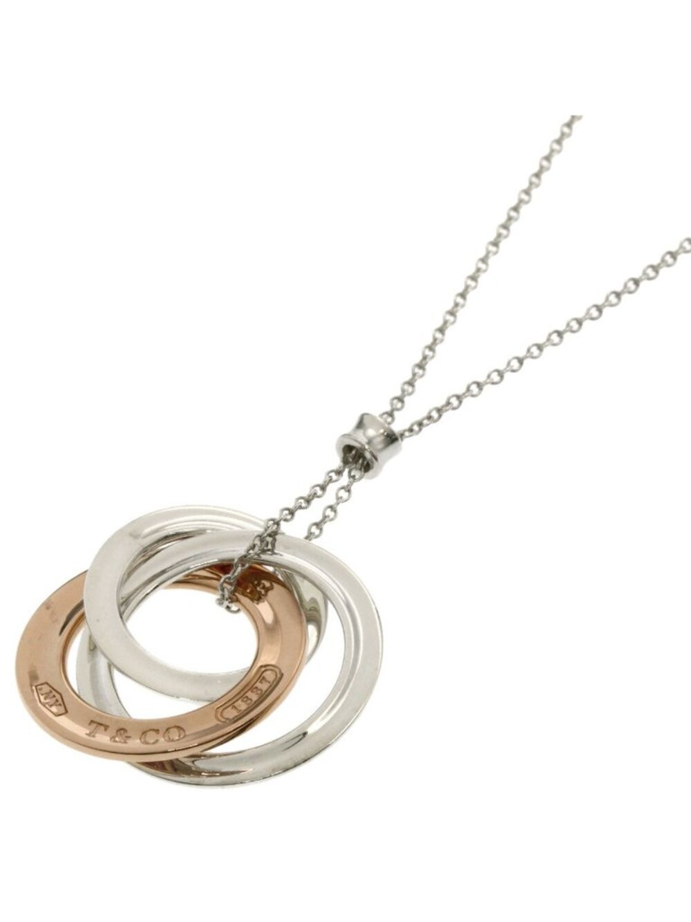 Tiffany & Co Interlocking Necklace Silver Rubedo Metal